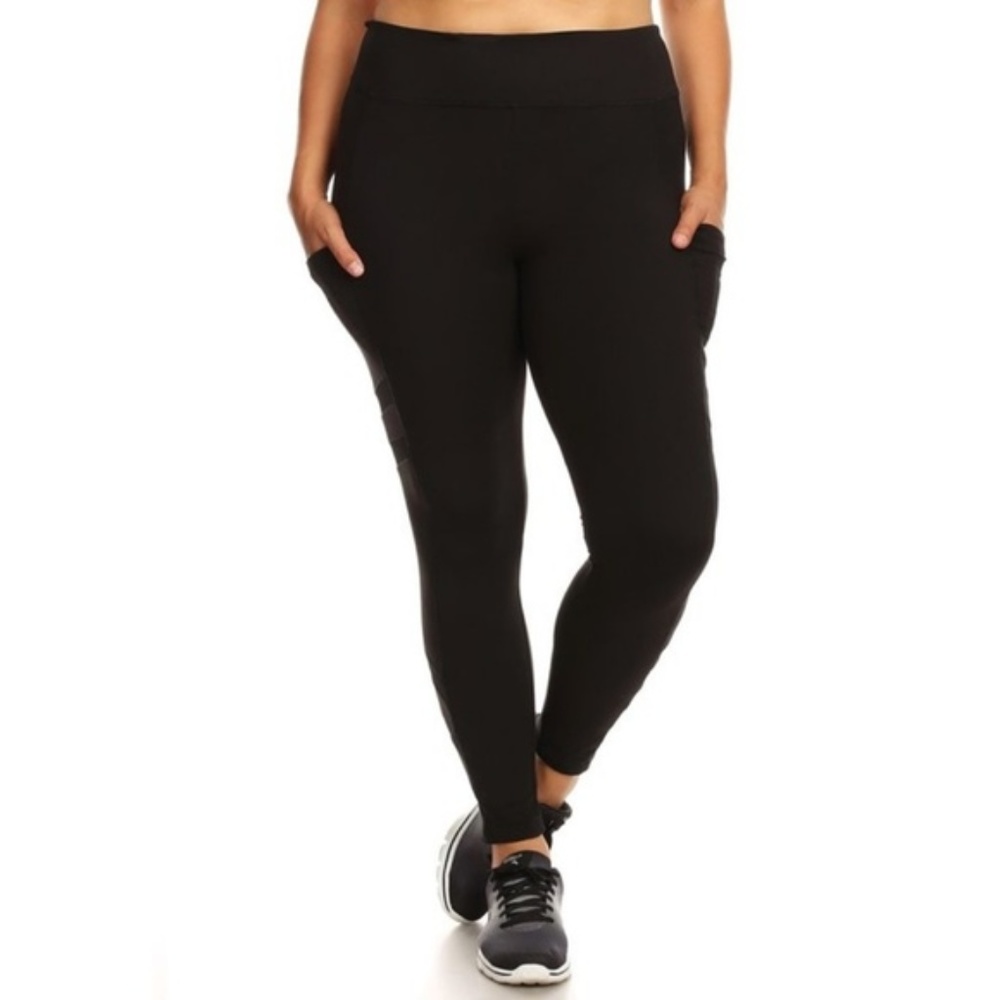 PLUS Size Solid / Full Length Athletic  Leggings